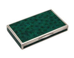 LOUIS KUPPENHEIM 1925 Trompe L'œil Malachite Boîte émaillée en .935 Sterling