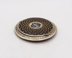 Louis Kuppenheim 1928 for Dunhill Peacock Enameled Compact Box .935 Sterling