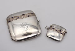 Louis Kuppenheim 1930 Germania Art Deco Set di valigie e scatole di Vesta in argento .900