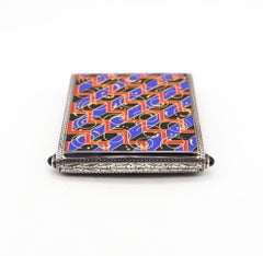 Louis Kuppenheim 1934 Art Deco Mechanical Enameled Desk Box In 935 Sterling