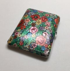 Louis Kuppenheim Germany 900 Silver Floral Enamel Cigarette Case #584