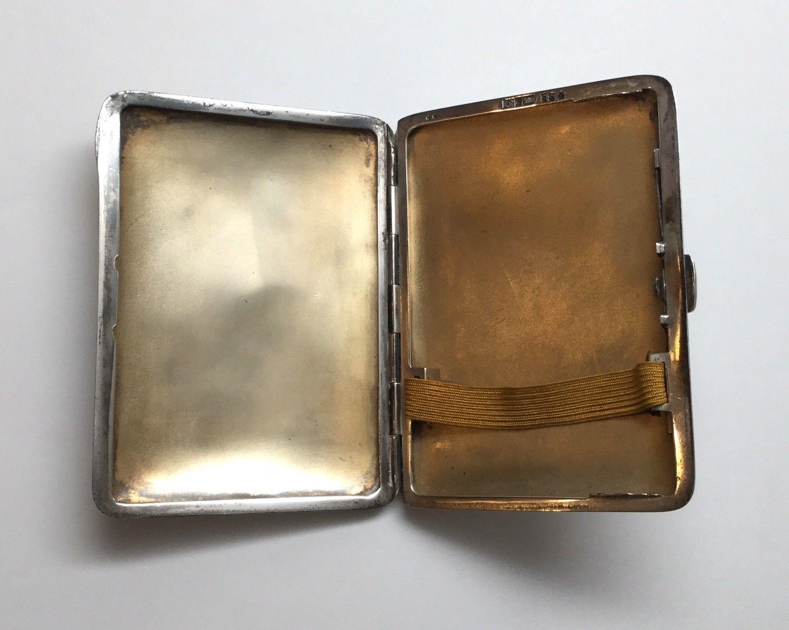 Louis Kuppenheim Germany 900 Silver Floral Enamel Cigarette Case #584 In Good Condition In Washington Depot, CT