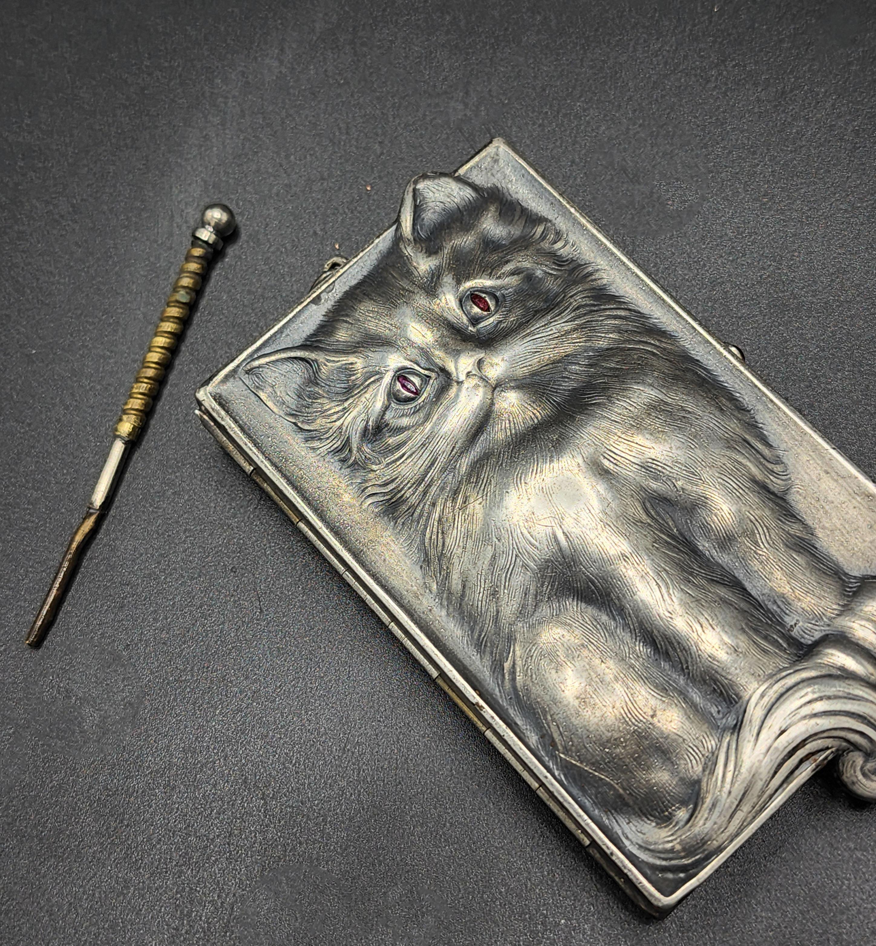 Chat en argent Louis Kuppenheim Allemagne (vers 1910) en vente 4