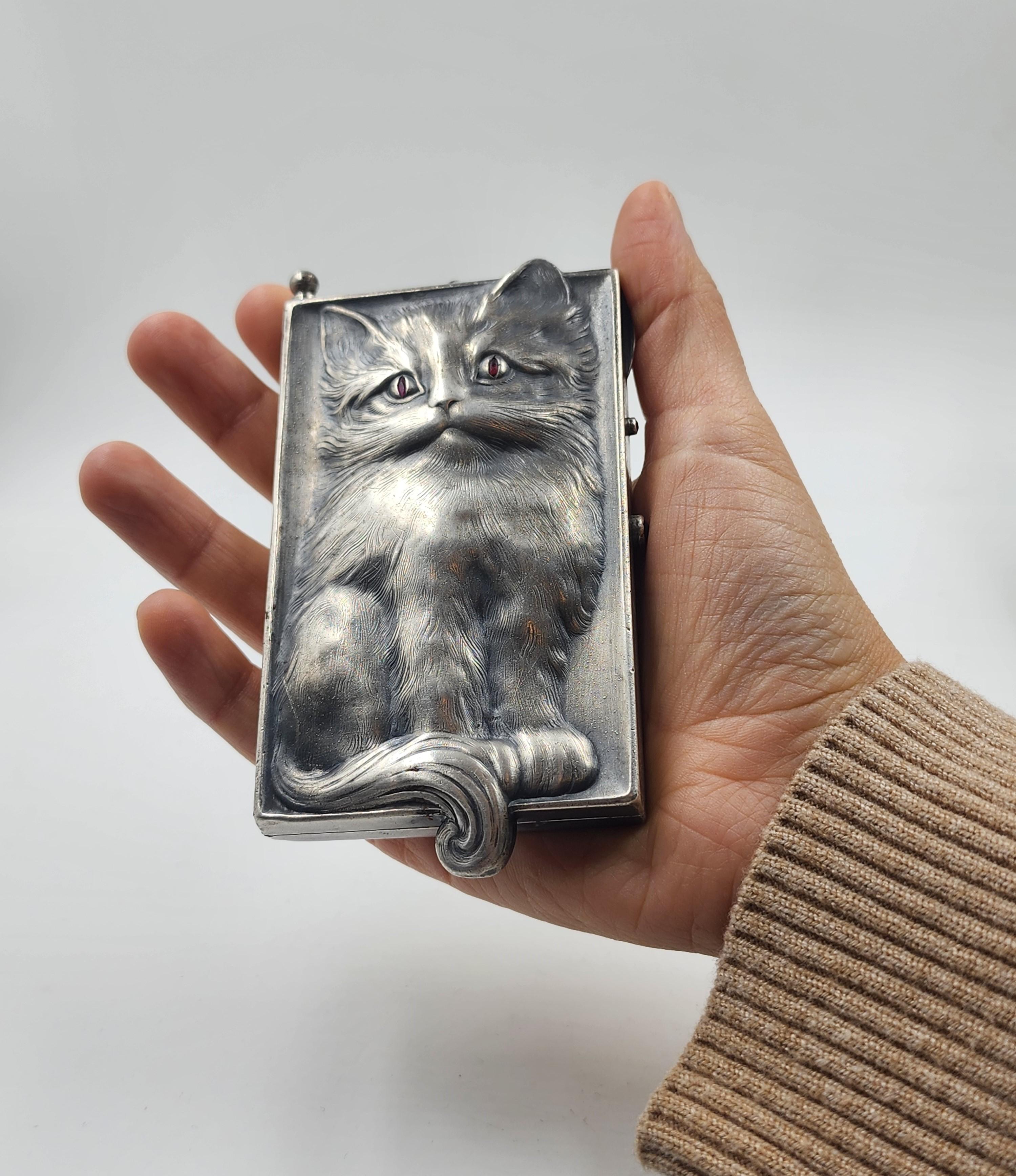 Chat en argent Louis Kuppenheim Allemagne (vers 1910) en vente 5