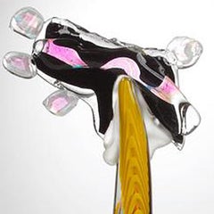 Scultura astratta in vetro soffiato 'Il mio cane ha occhi dappertutto'.