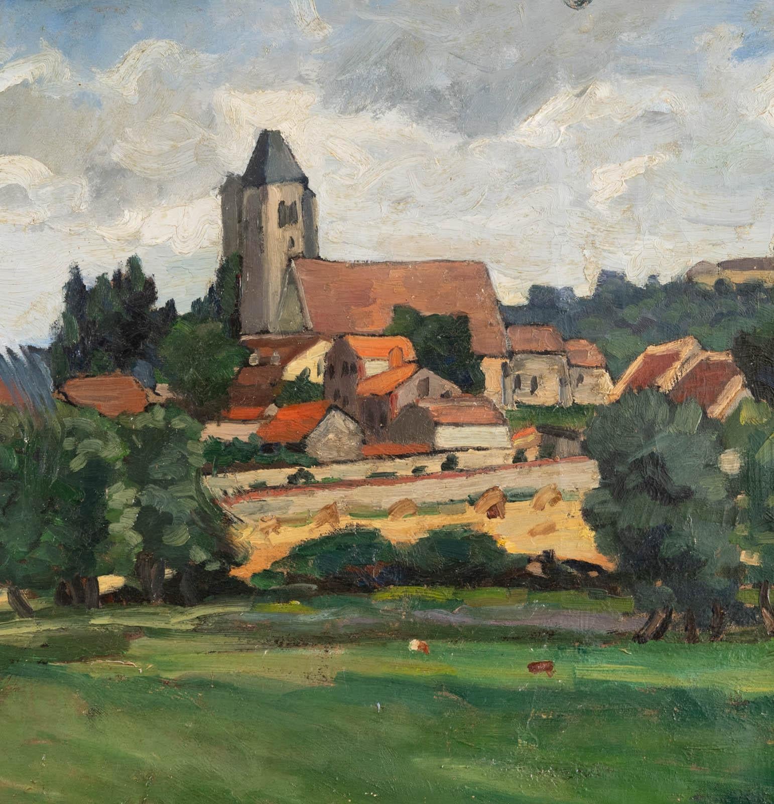 Le village - French School Painting by Louis Lallemand 
