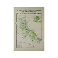 1941 original map "Les vins de Bordeaux - Graves, Graves supérieurs" by Larmat