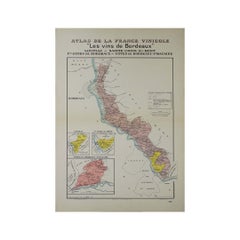 1941 original map "Les vins de Bordeaux - Loupiac, ..." by Larmat
