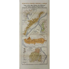 1943 original map "Les vins des Côtes du Rhône" by Larmat