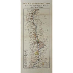 1943 original map " Les vins des Côtes du Rhône - Groupe Septentrional"
