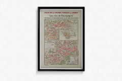 1944 original map Les vins de Champagne – Vignobles du Bar-Séquanais