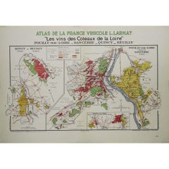 Mapa original de 1946 "Les vins des côteaux de la Loire - Pouilly-sur-Loire"  Larmat