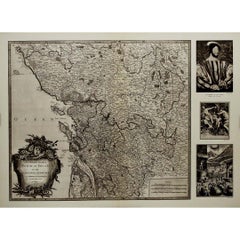 1947 mapa original Gouvernement Généraux du Poitou, du Pays d'Aunis