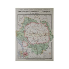 Mapa original de 1947 "Les eaux-de-vie de France - Le Cognac Bons Bois" de Larmat