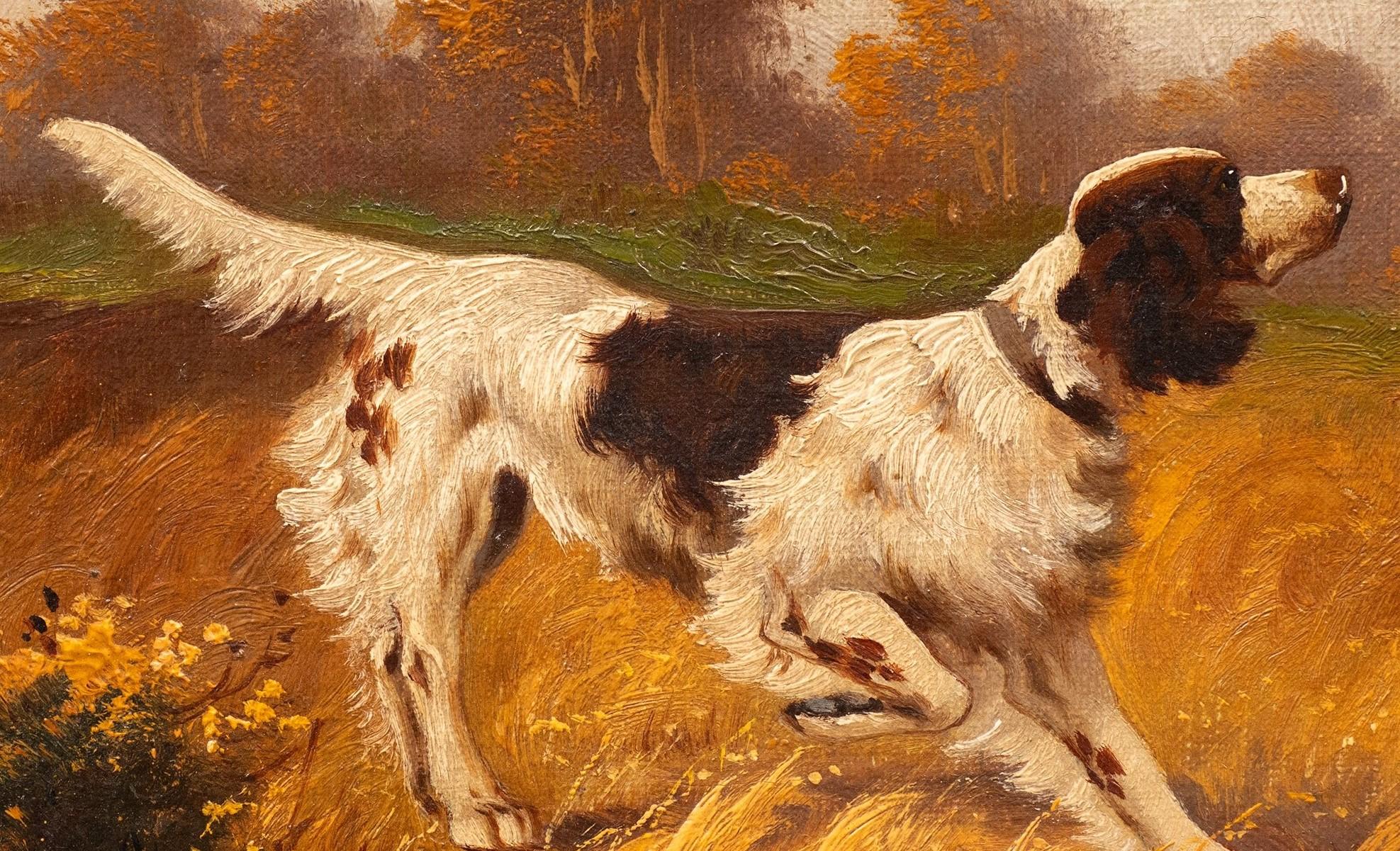 Jagdhund im Anschlag (l)- Louis Lartigau (Französisch, 19./20.) im Angebot 2