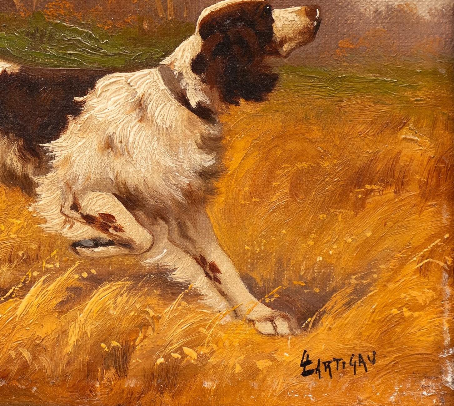 Jagdhund im Anschlag (l)- Louis Lartigau (Französisch, 19./20.) im Angebot 7