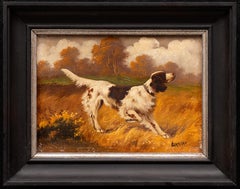 Jagdhund im Anschlag (l)- Louis Lartigau (Französisch, 19./20.)