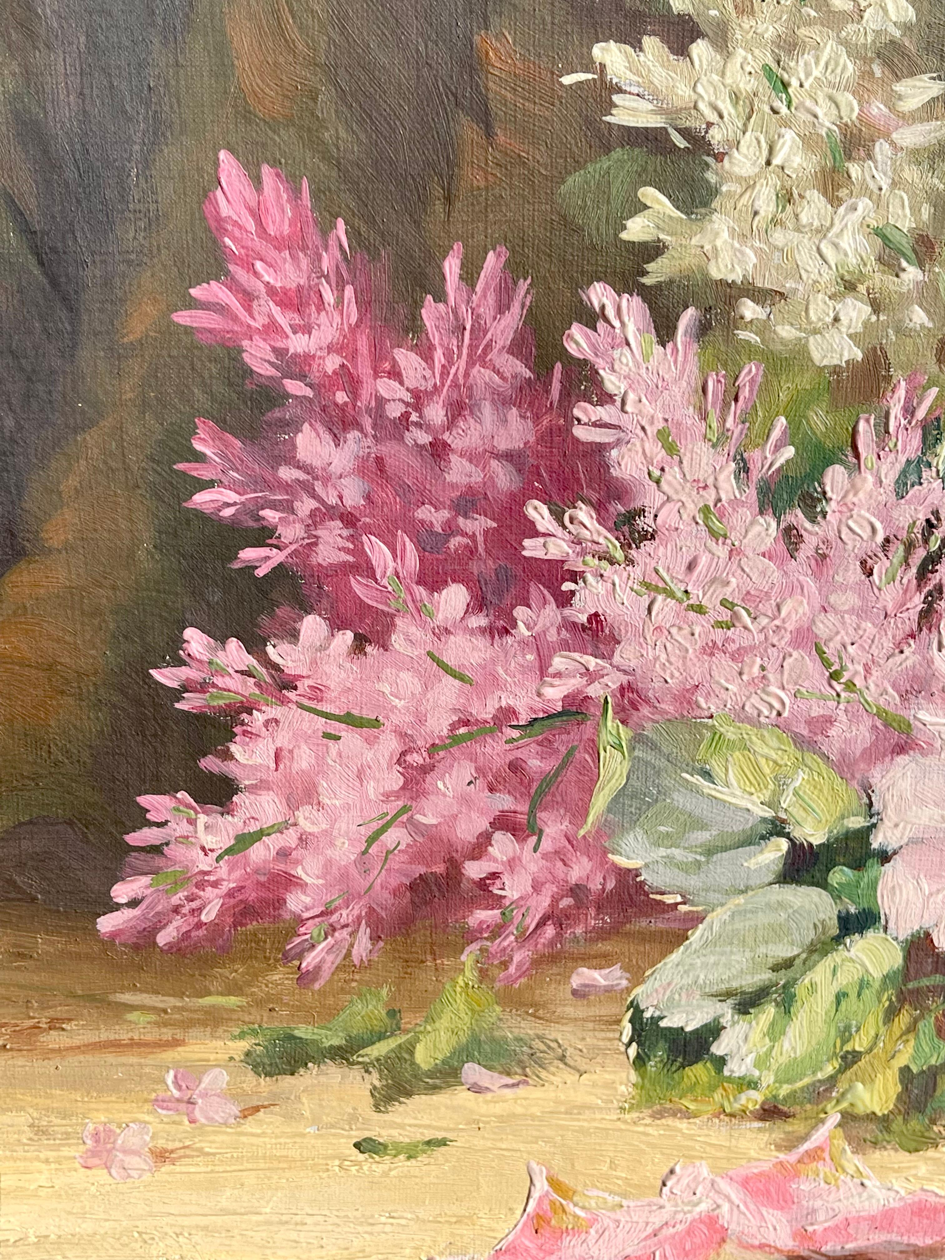 Louis LARTIGAU - Bouquet of Flowers, Oil on Canvas - XIXth century For Sale 1