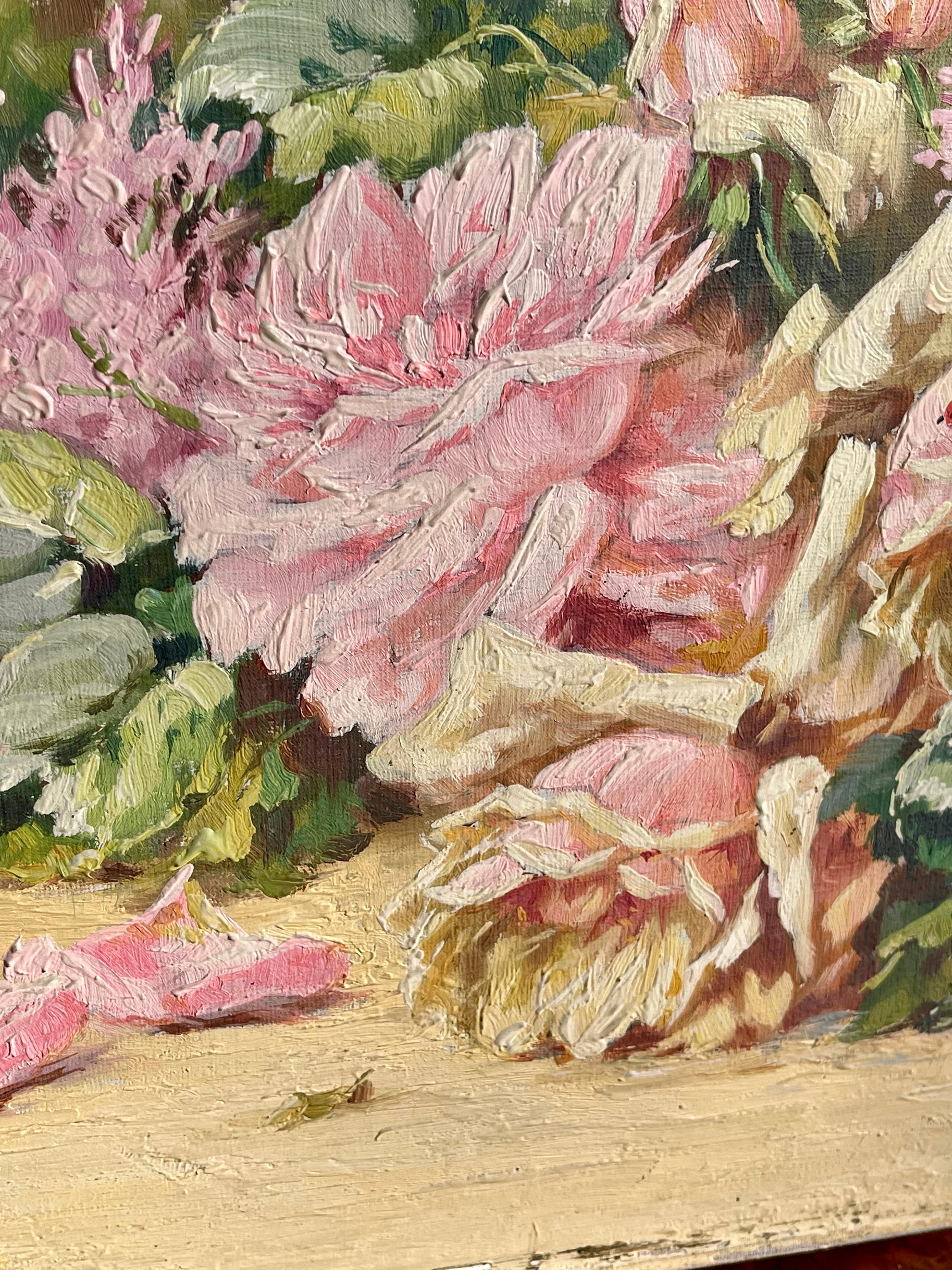LouislarTIGAU - Bouquet de Fleurs, Huile sur Toile - XIXe siècle en vente 3