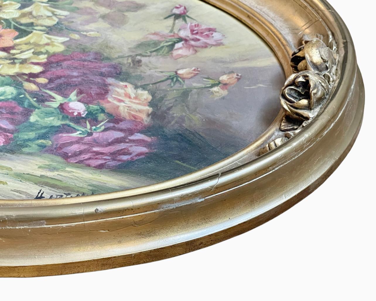 Louis LARTIGAU - Floral Medallion Pendant, XIXth century For Sale 6