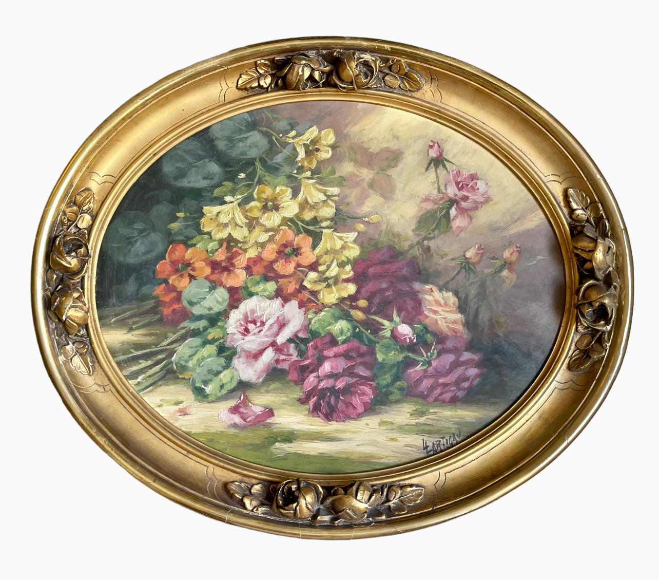 Louis LARTIGAU - Floral Medallion Pendant, XIXth century For Sale 1