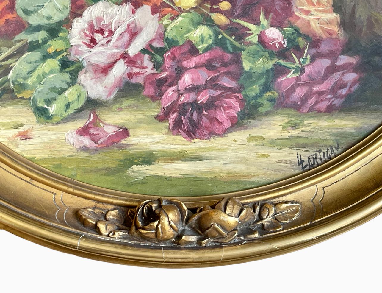 Louis LARTIGAU - Floral Medallion Pendant, XIXth century For Sale 3