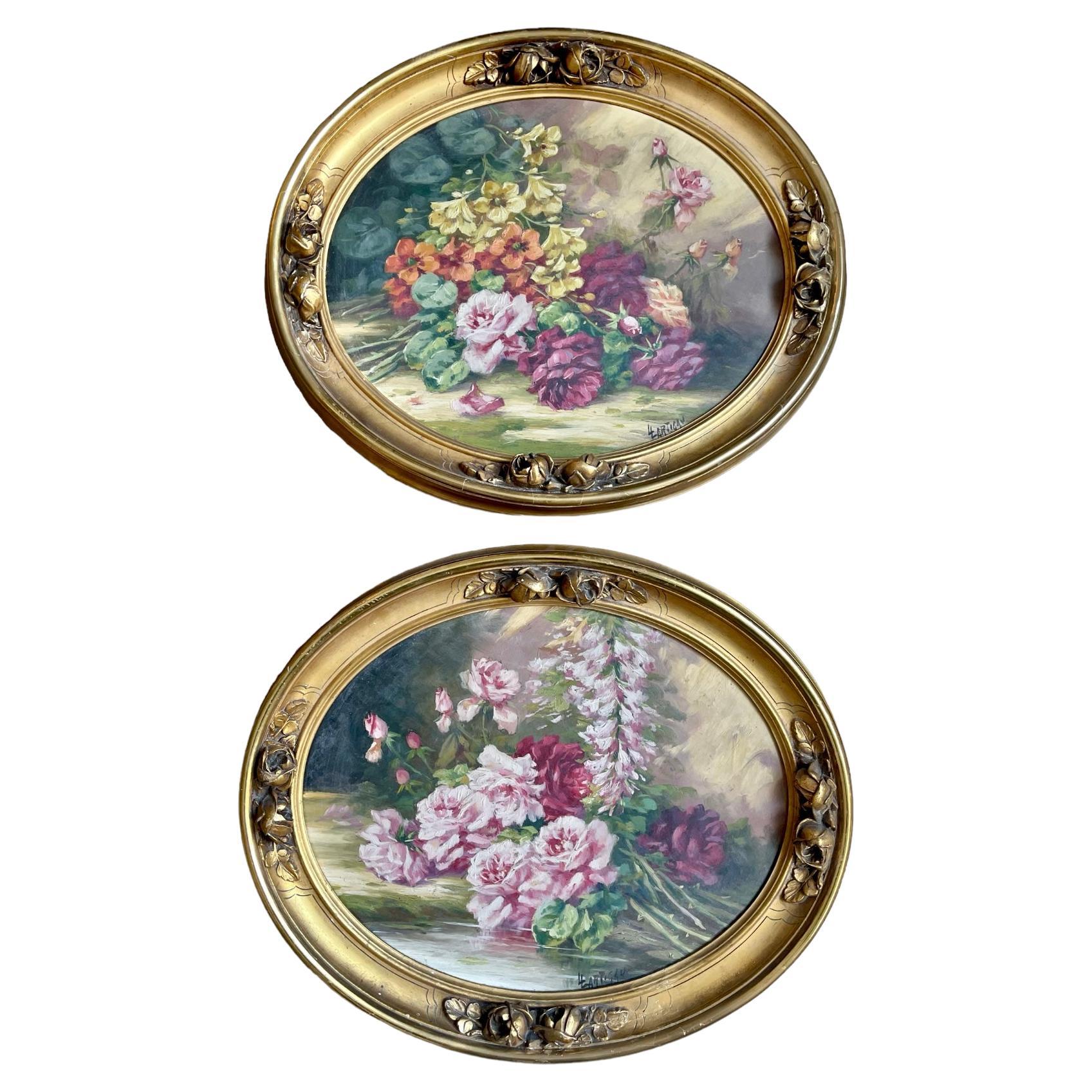 Louis LARTIGAU - Floral Medallion Pendant, XIXth century For Sale