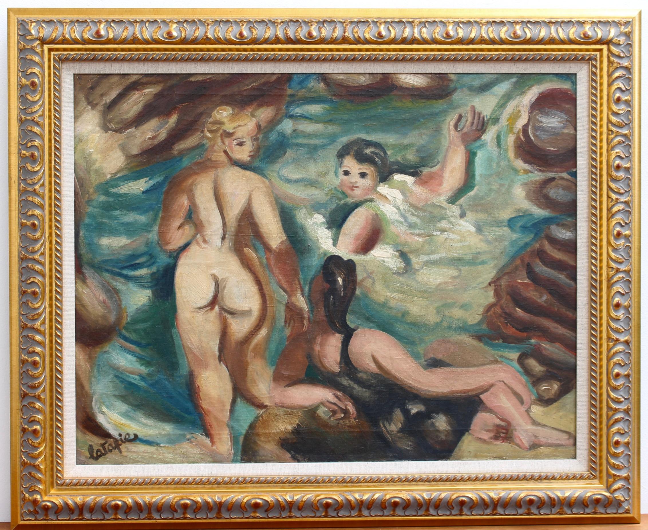 Louis Latapie Nude Painting - The Bathers