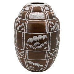 Louis LAURAIN Ages Art Deco Stoneware Vase, 1920