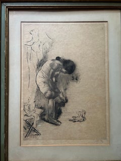 Louis Legrand (French, 1863-1951) "Ballet Dancer" Etching Circa 1908
