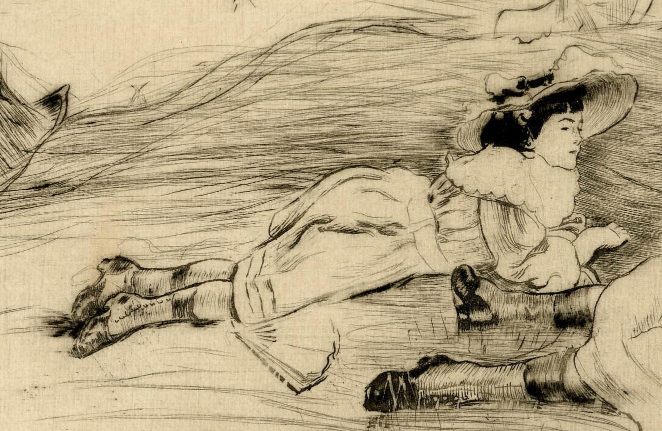 A L'' Ombre (In Schatten) (Art nouveau), Print, von Louis Legrand