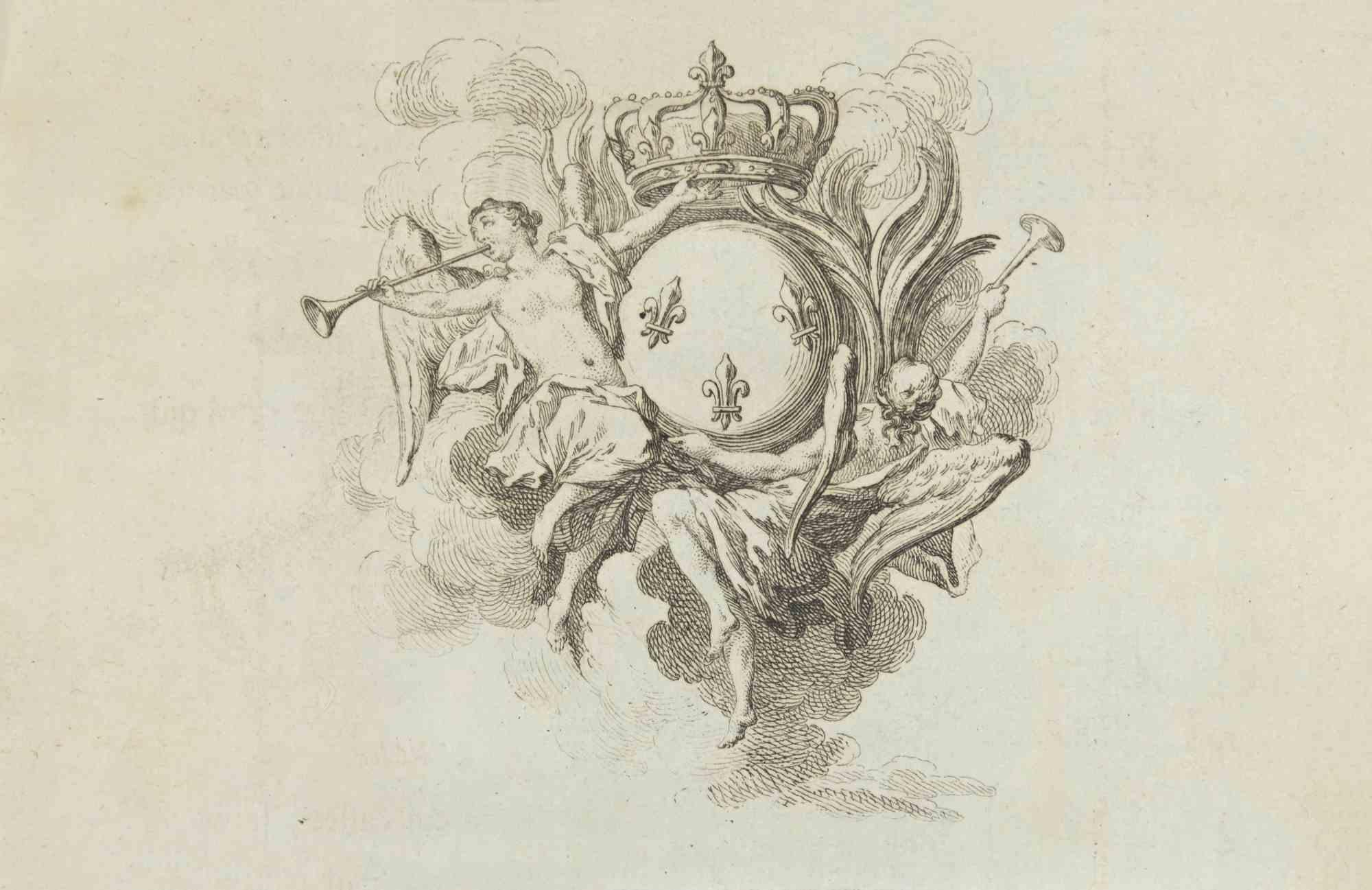 Composition with Angels is an etching realized in 1771 by Louis Legrand (1723-1807).

The Artwork is depicted through confident strokes in aa well balanced composition.

Good conditions.
