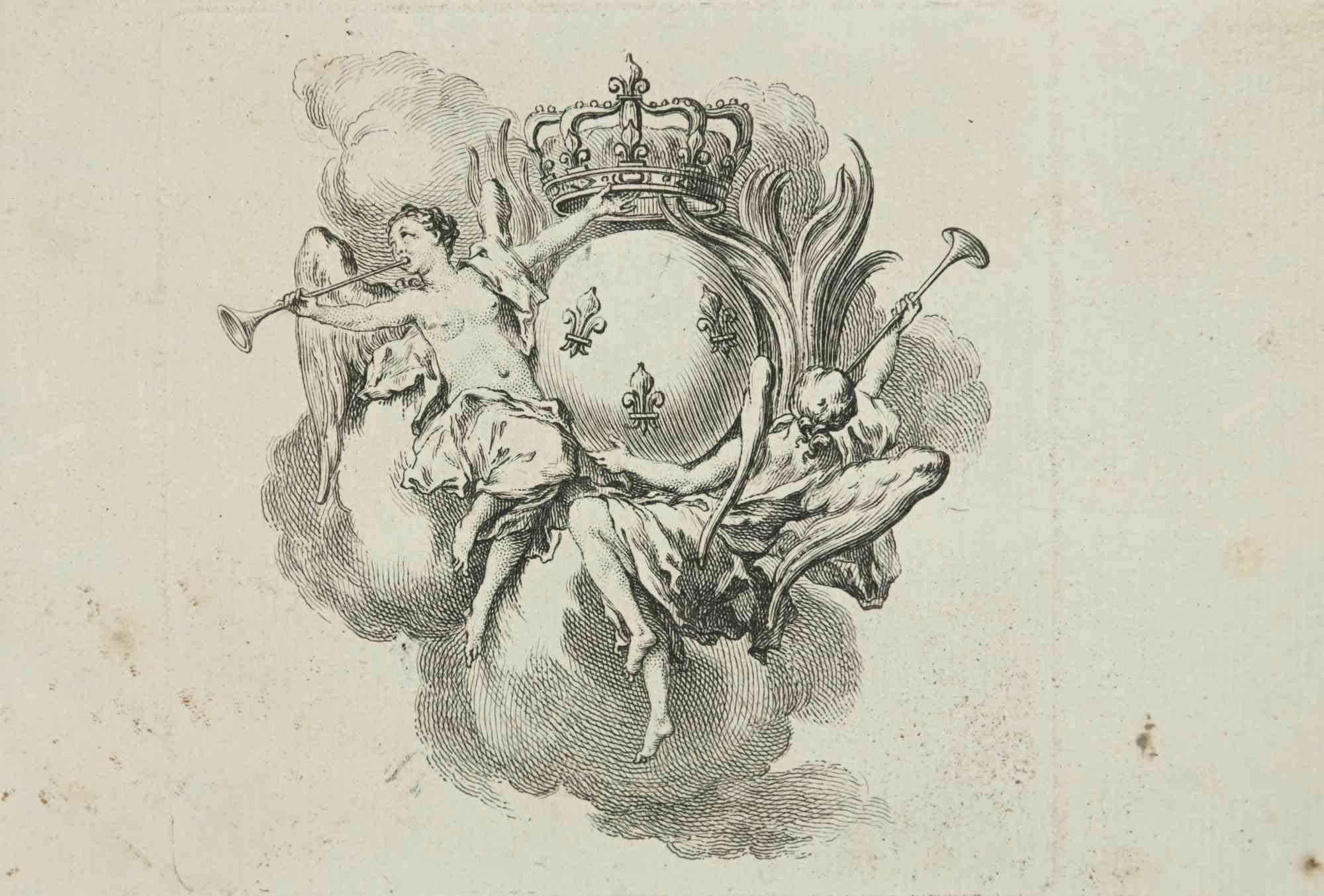 Composition with Angels is an etching realized in 1771 by Louis Legrand (1723-1807).

The Artwork is depicted through confident strokes in aa well balanced composition.

Good conditions.