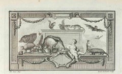 Composition with Animals - Etching by Louis Legrand - 1771