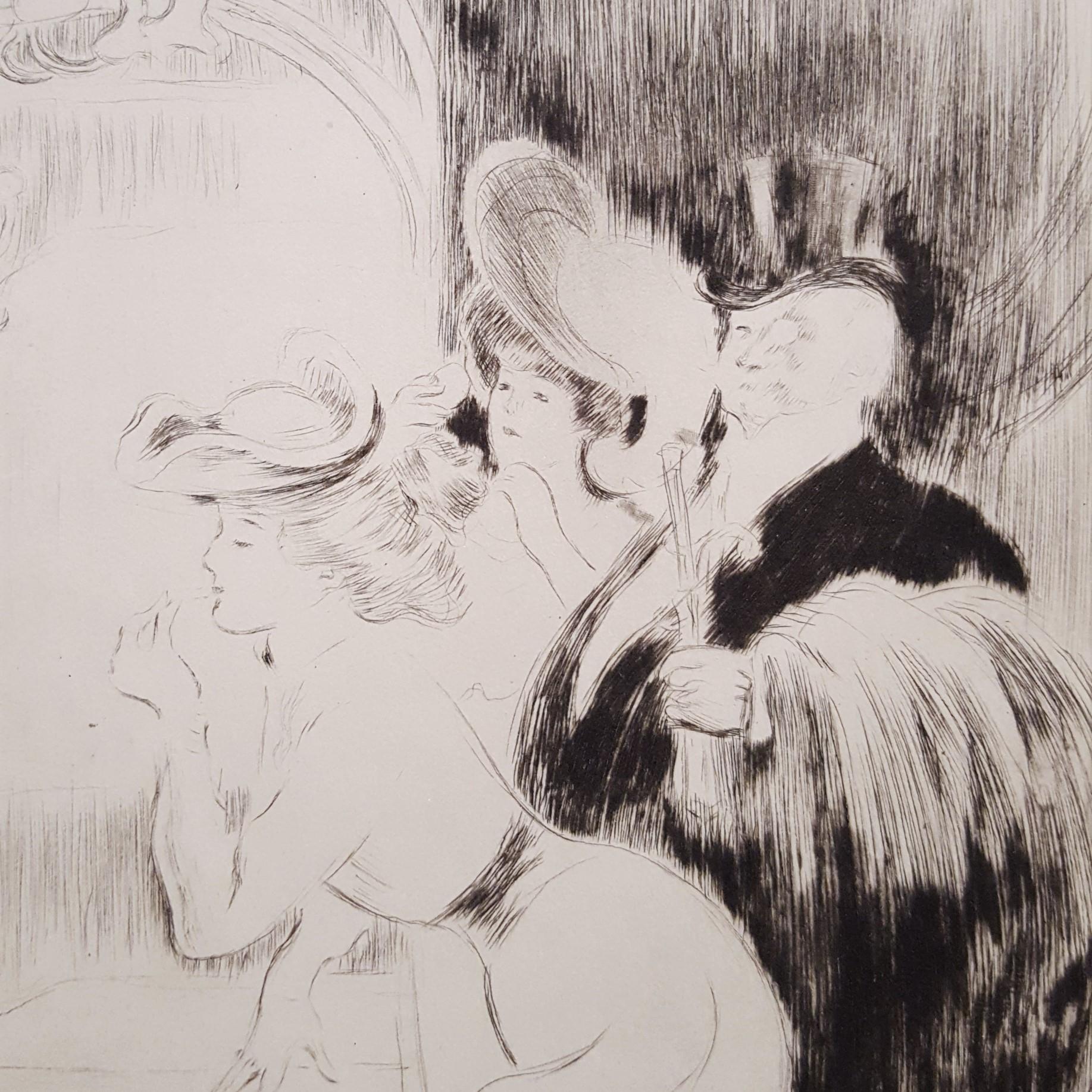 La Loge (La Loggia) /// Post-Impressionista Figurativo Francese Parigi Arte Popolare in vendita 4