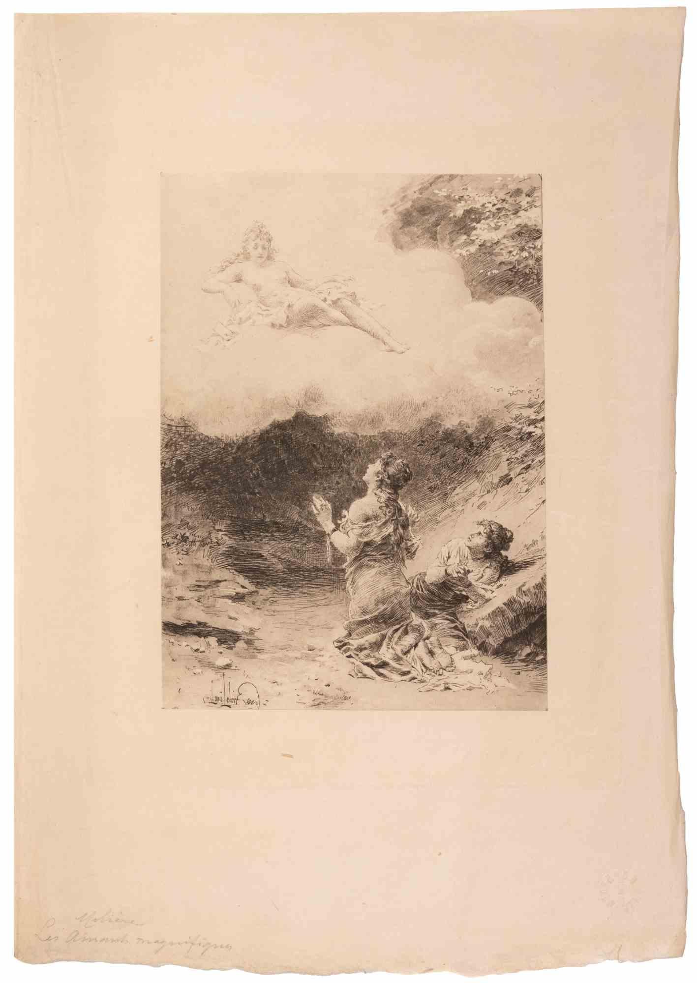 Etching realized in the mid-19th Century, before the letter on Japon paper.

Not signed, as issued.

Very good condition.

