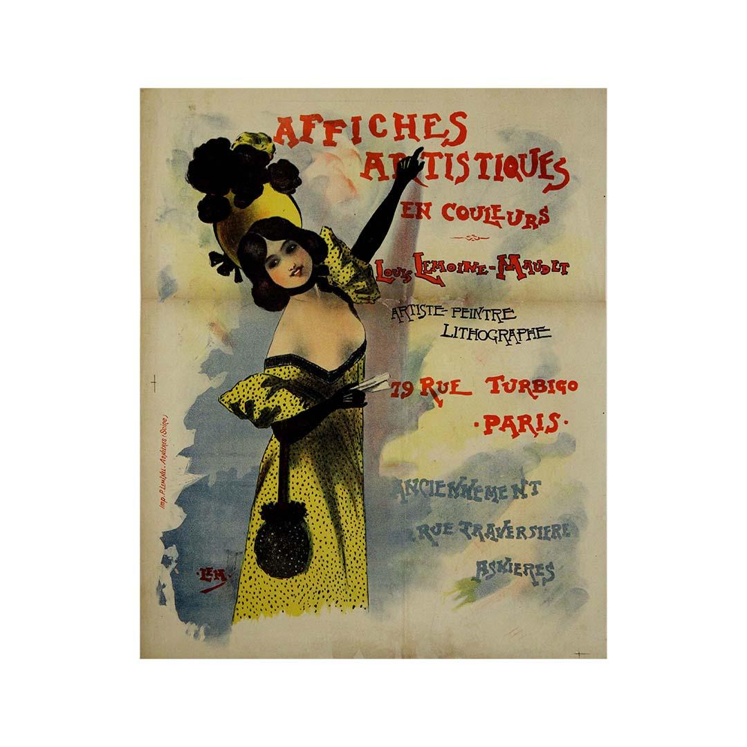 1900 Cartel original de Louis Lemoine-Maudet Affiche Artistiques en couleurs en venta 1
