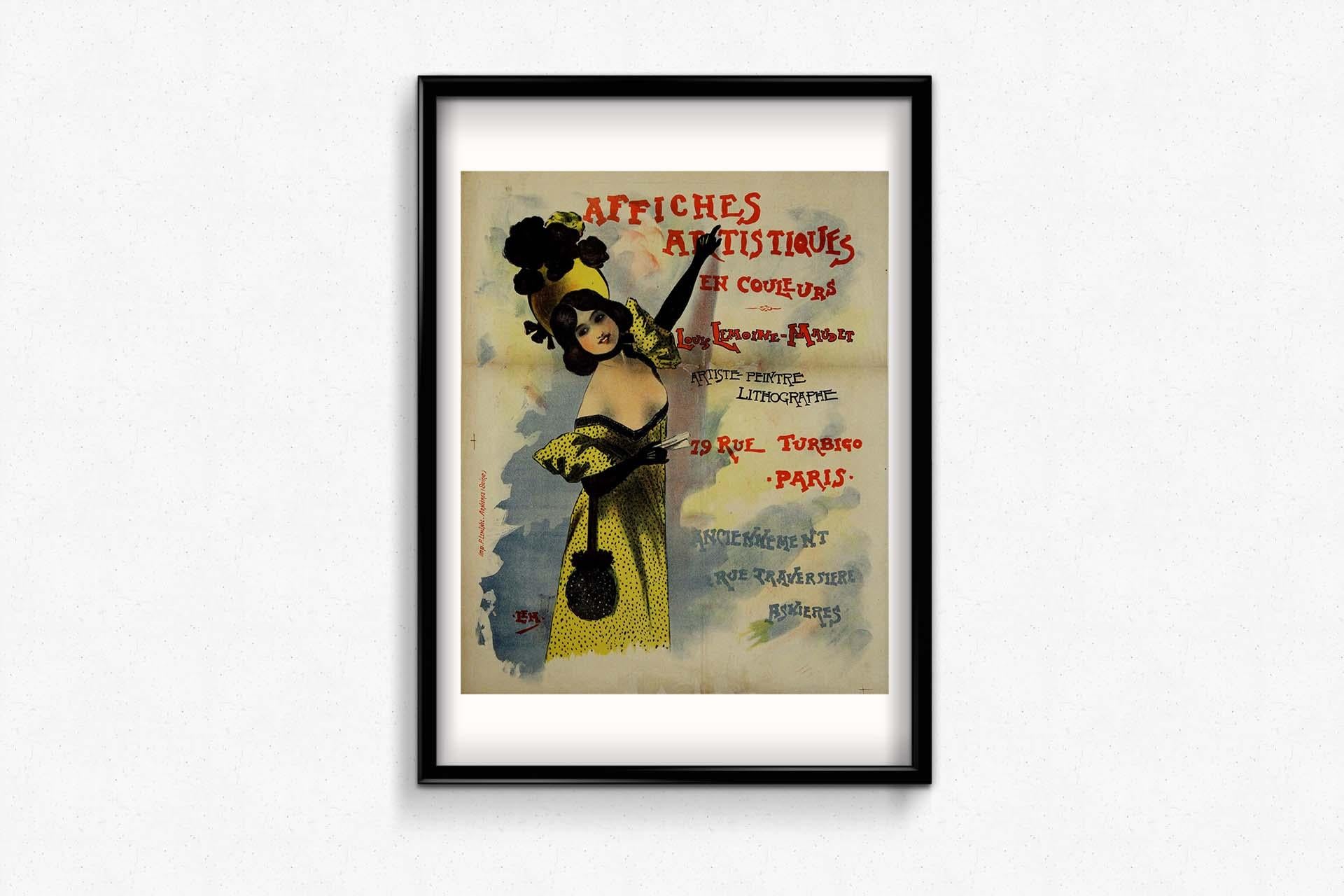 1900 Cartel original de Louis Lemoine-Maudet Affiche Artistiques en couleurs en venta 3
