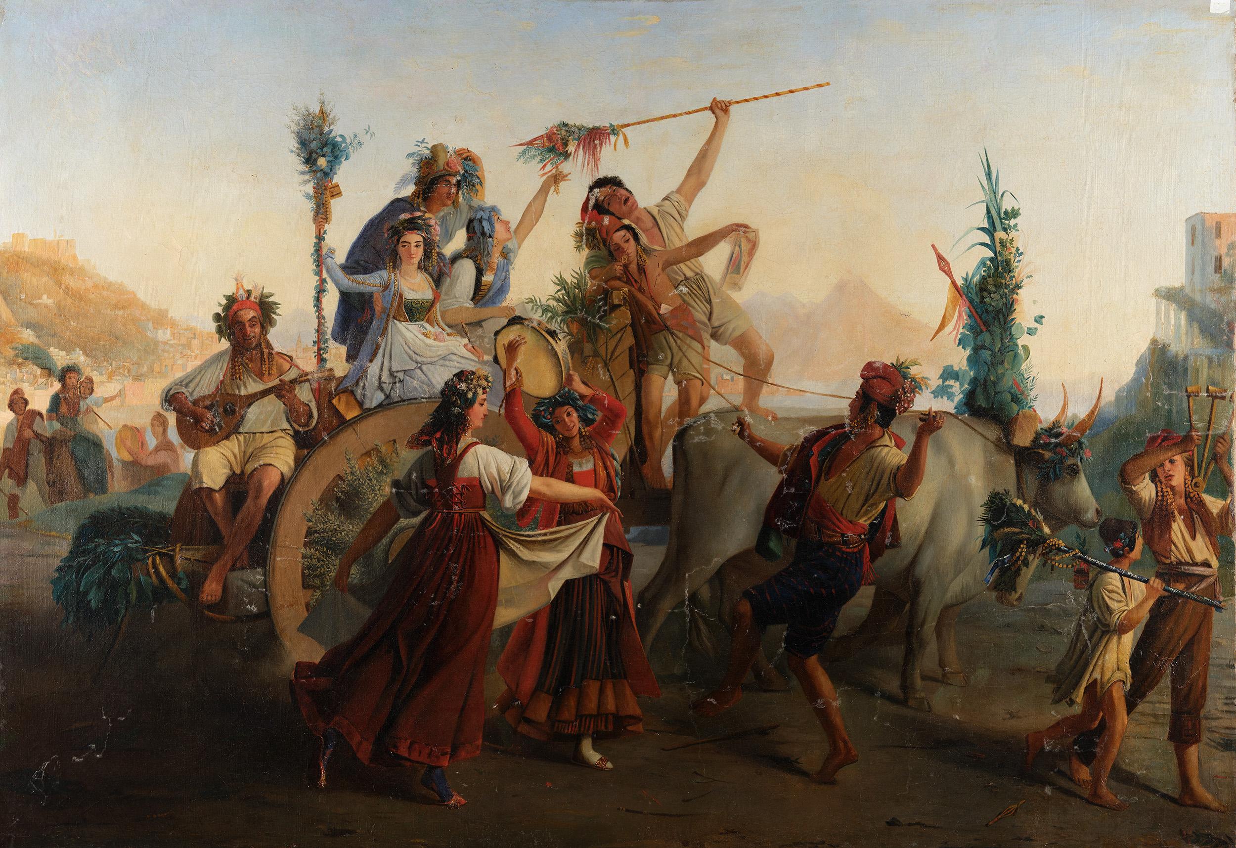 Figurative Painting Louis Leopold Robert - ATELIER DE LOUIS LEOPOLD ROBERT, Le retour de la fête de la Madone de l'Arc