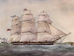 Anglesey Clipper Anglais des années 1848-1860, dipinto a olio firmato