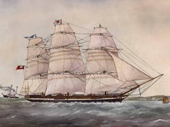 Anglesey Clipper Anglais des années 1848-1860, signed oil painting