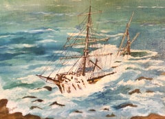 Retro Cromdale Shipwreck, signed oil painting