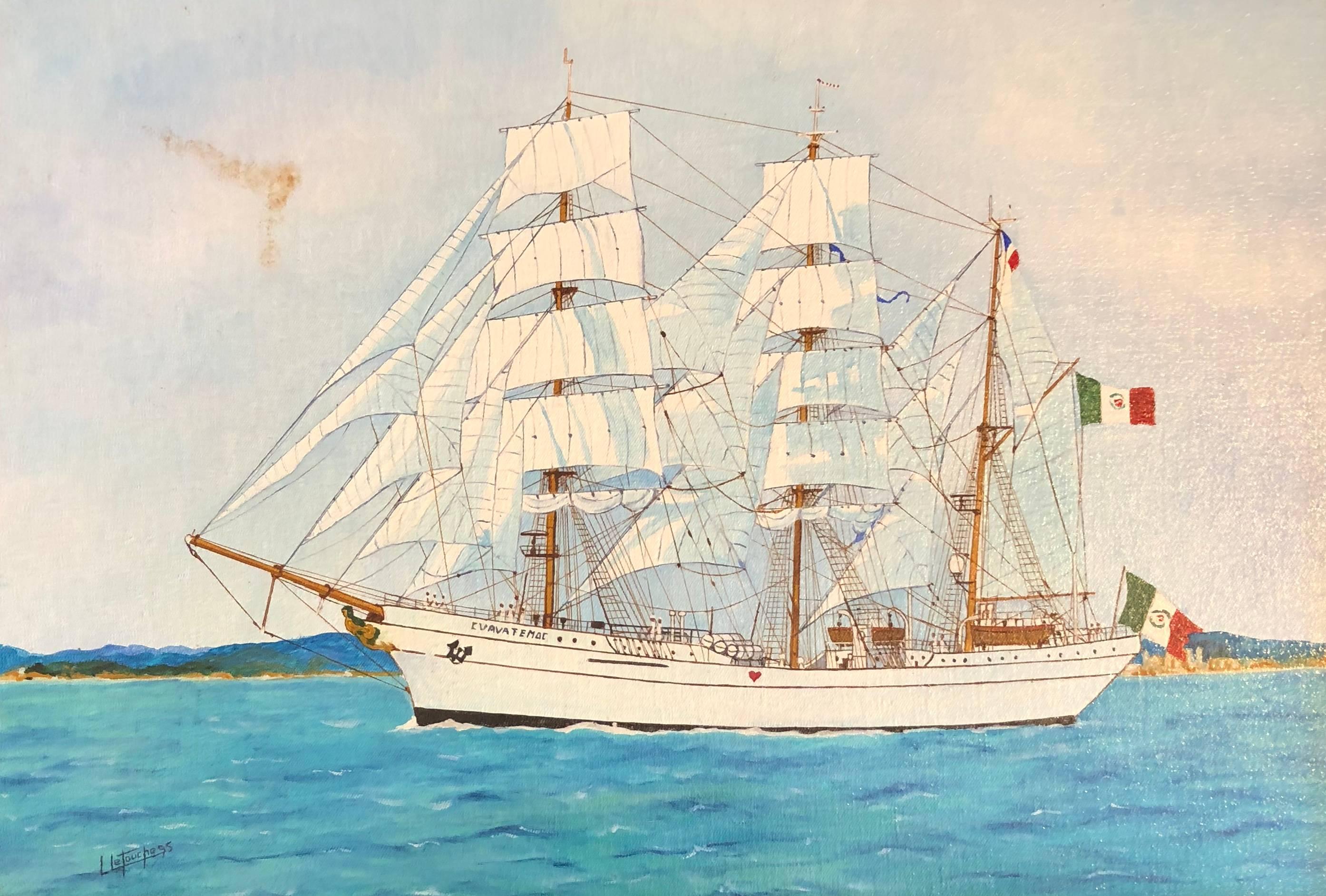 Cuauhtémoc, signed oil painting