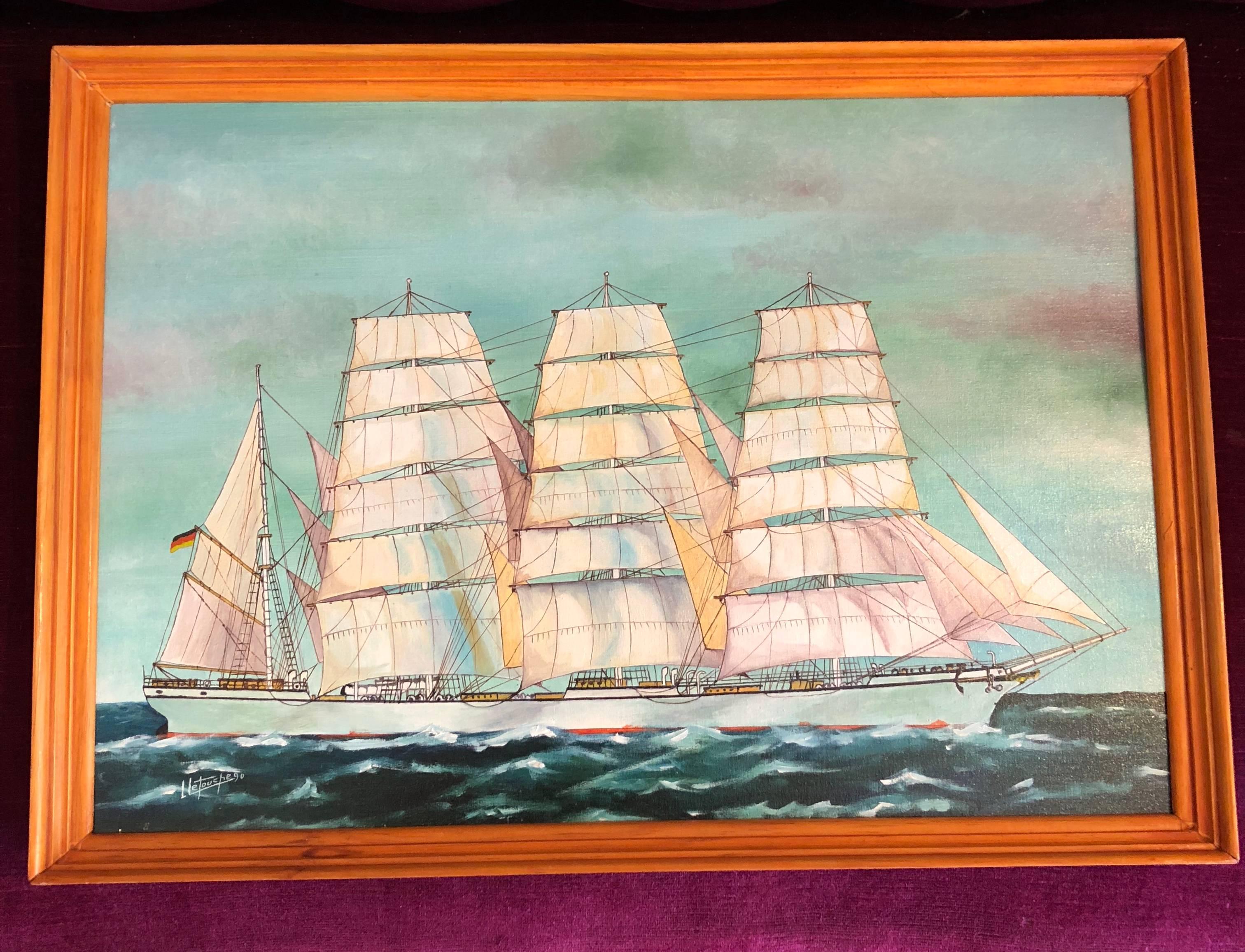 Herzogin Cecilie, signed oil painting - Painting by Louis Letouche