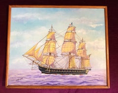 La Belle Poule, dipinto a olio firmato