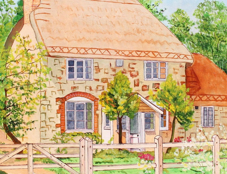 Le Petit gray cottage - Painting by Louis Letouche