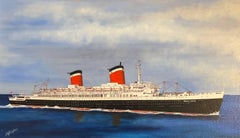 SS United States, signed oil painting