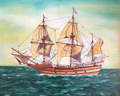 The Mayflower, signed oil painting