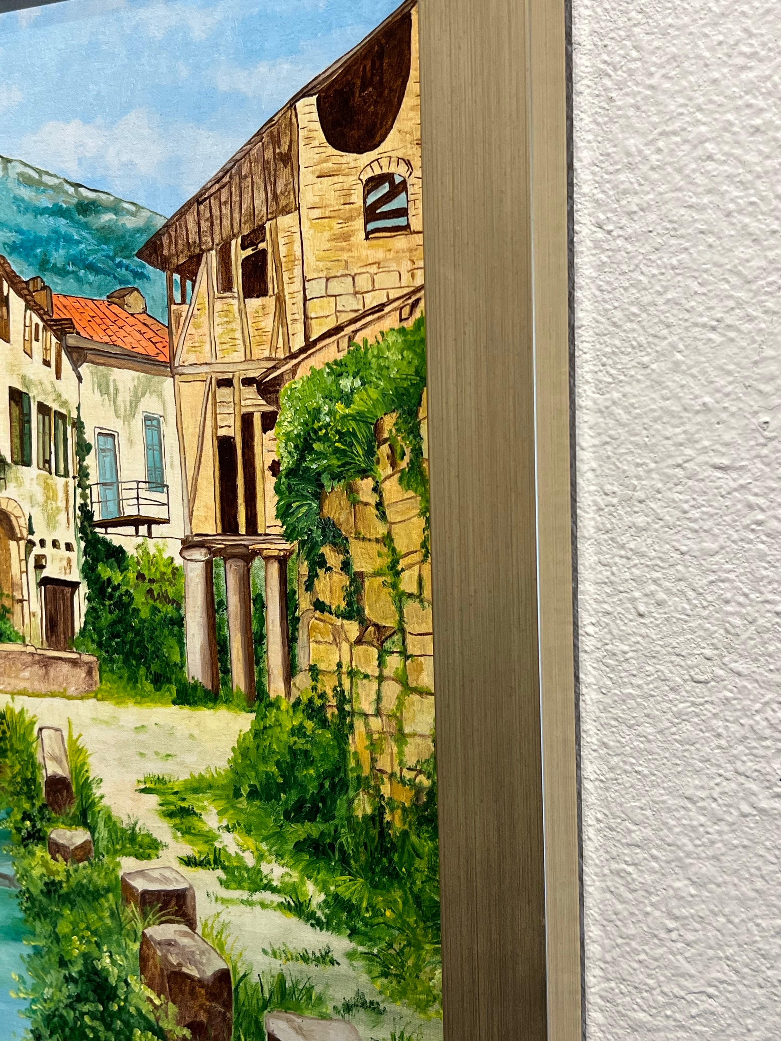 Peinture à l'huile de village français, Saint Antonin Noble 3