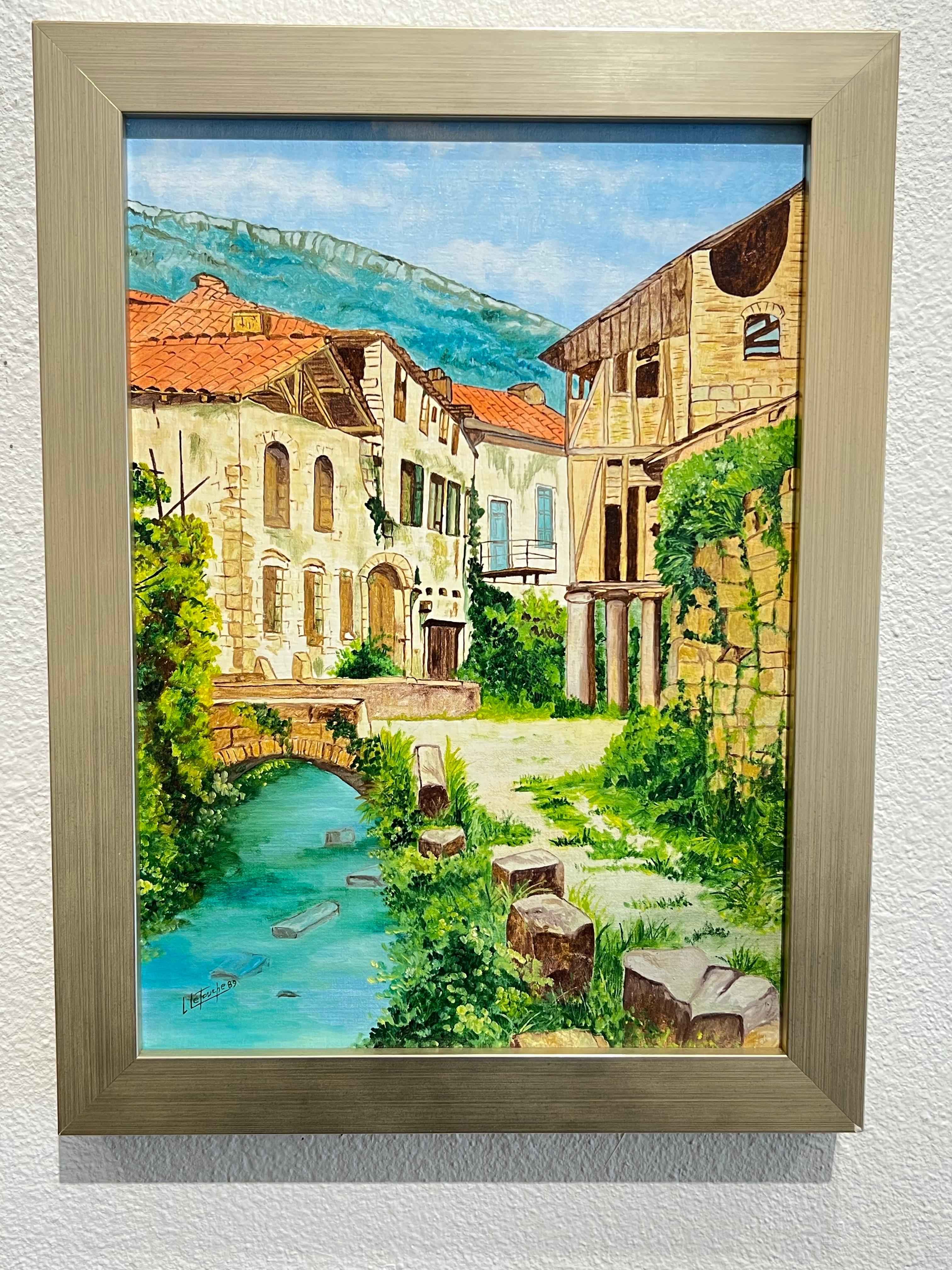 Peinture à l'huile de village français, Saint Antonin Noble 5